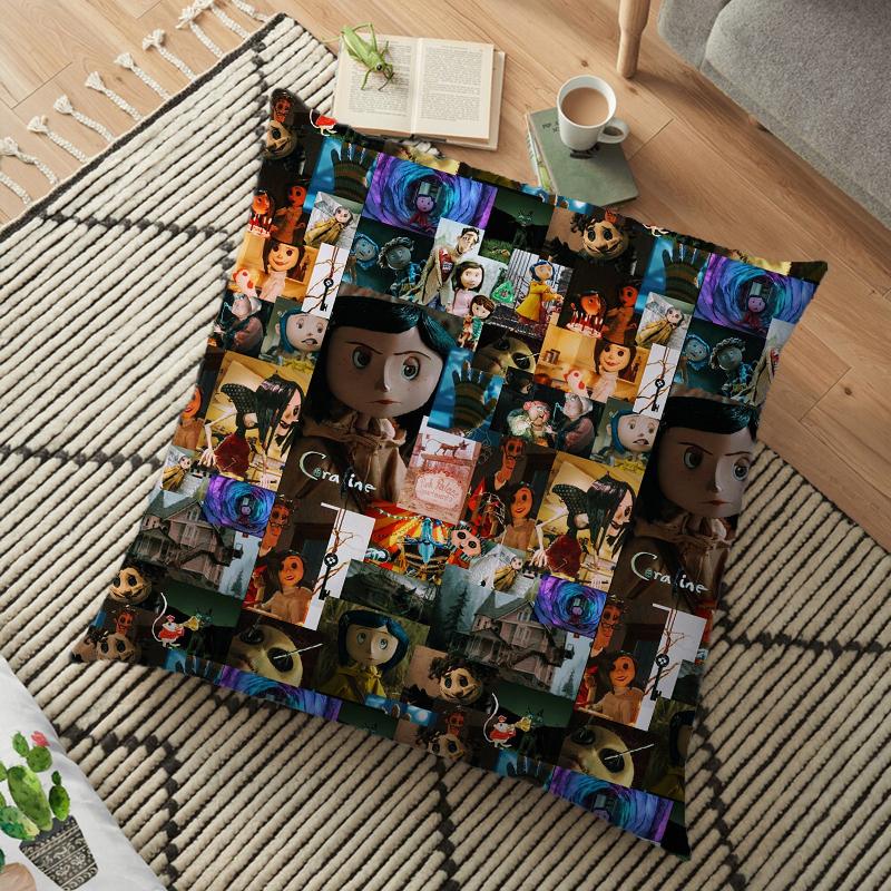 Coraline Cushion Cover Polyester Decorative Pillowcase Throw Pillow Case Home Cushion Cover