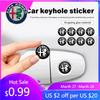 For Alfa Romeo 8pcs Car Door Keyhole Protection Stickers Lock Core Decal For Alfa Romeo GT Stelvio F1 Brera Volante Tonale Glori