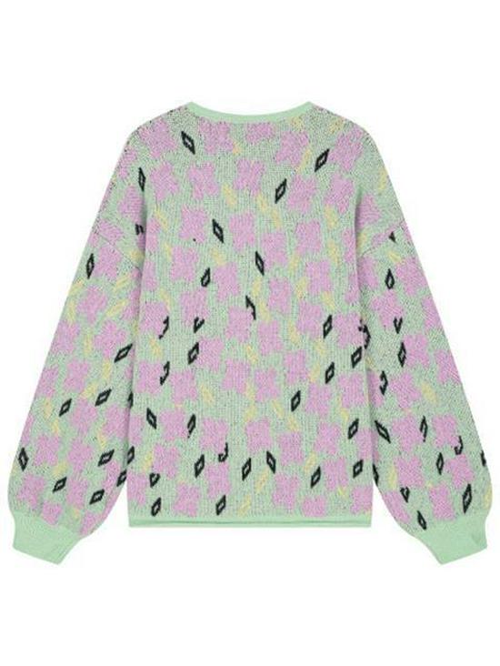 Women's Soft Floral Knit Cardigan - Spring/Autumn 2025: Elegant Long Sleeve, Round Neck Design