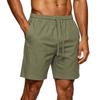 Men Linen Lightweight Breathable Shorts Drawstring Waist Relaxed Fit Elastic Casual Beach Fitness Shorts for Vacation Workout