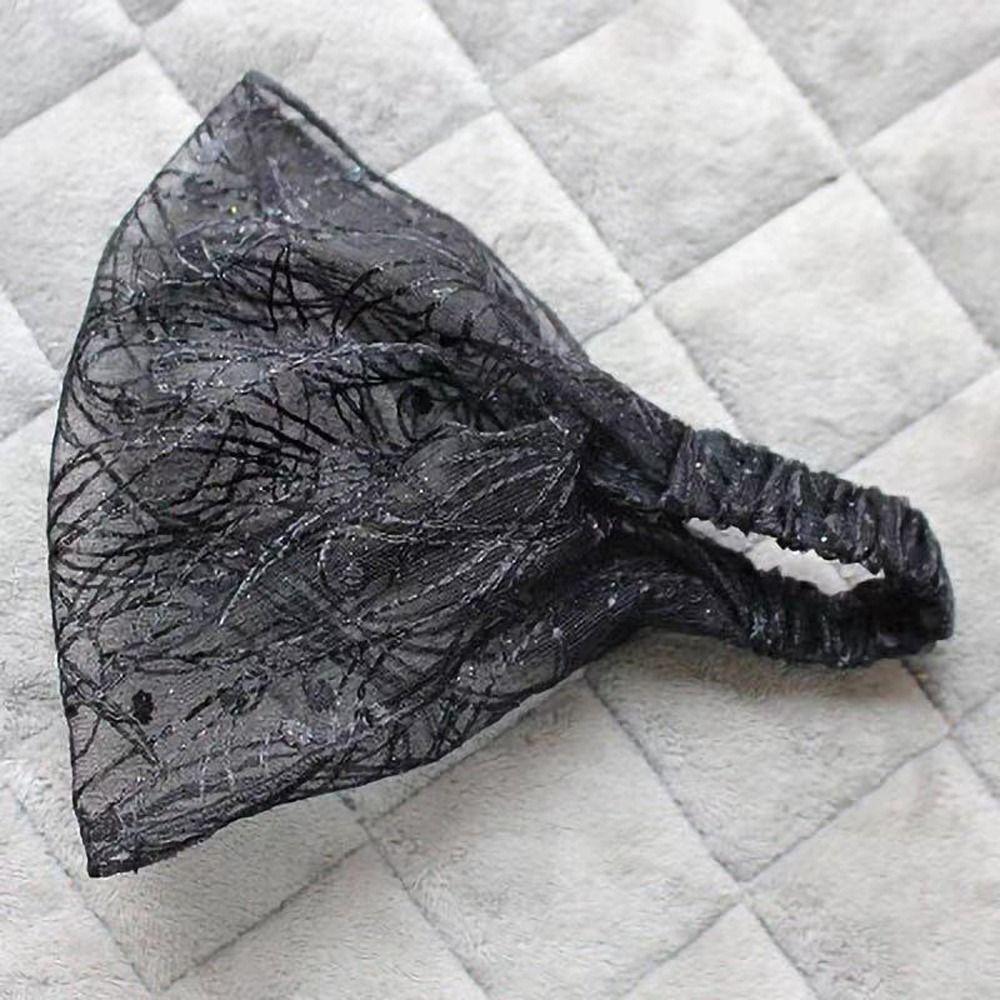 Wide edge headband Korean Headwear Women Headband Mesh Hairbands Fashion Lace Flower Hairbands