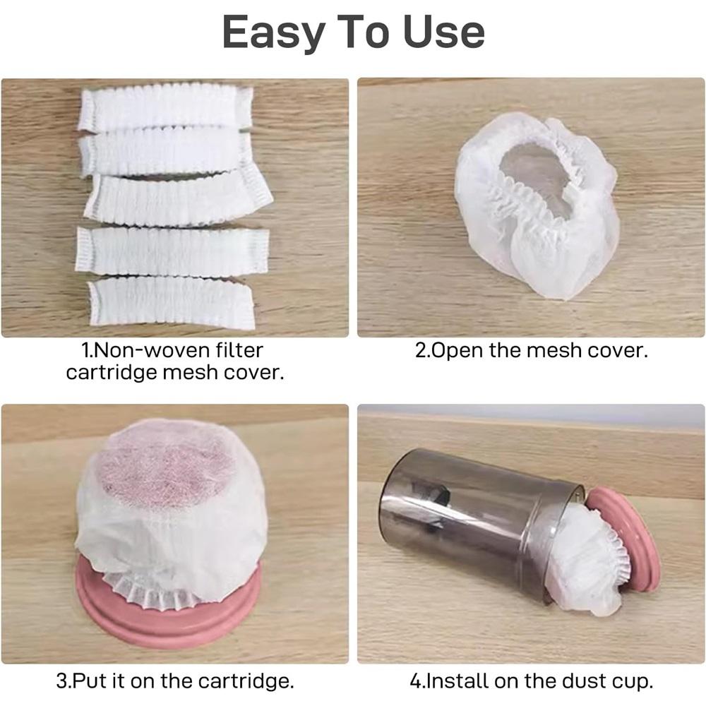  100-piece Vacuum Cleaner Filter Cartridges - Easy To Install, Extended Service Life, Disposable