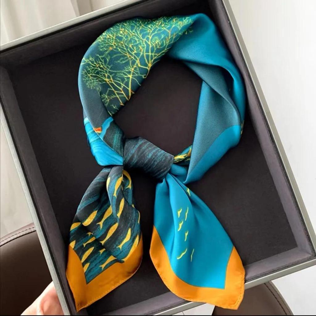 New Silk Scarf 70cm Small Square Scarf Spring Headband Neck Protection Professional Scarf Versatile Fashion Western Style Hijabs