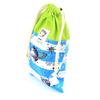 HOPPE Long Drawstring Bag, Striped Space Blue, Nylon Lined, Vertical, No Gusset, Trio Set, Elementary School Kids, Boys and Girls, Made in Japan