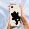 For iPhone 16e Case Black Bear Back Pattern Printing Straight Edge TPU Phone Back Cover