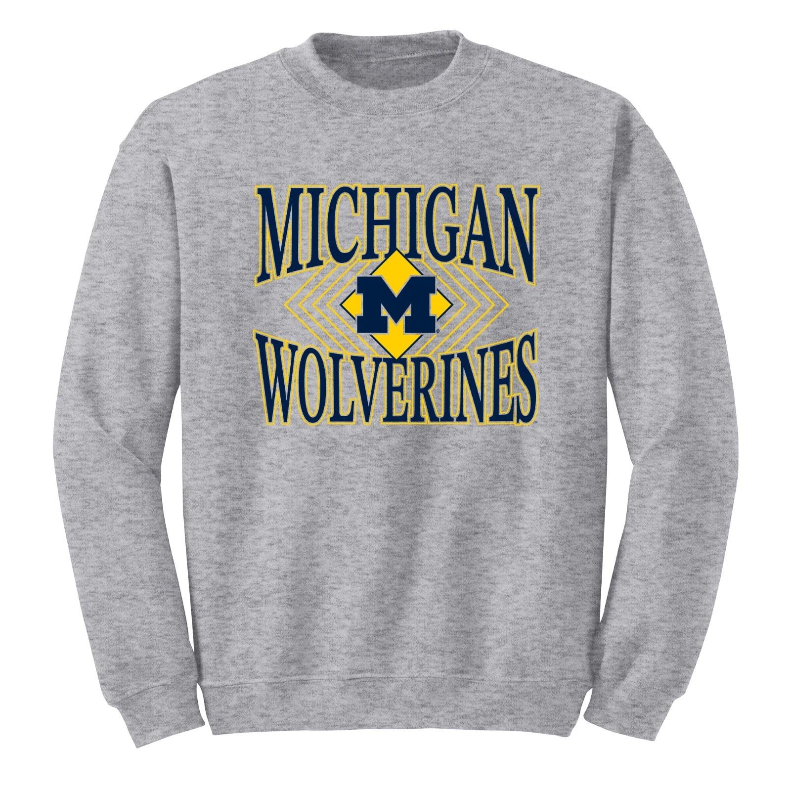 Michigan Diamond Victory JA BTB Fleece Crewneck - Oxford L
