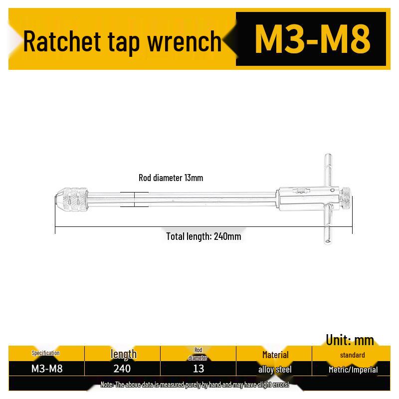 High-Speed Steel Taps & Dies Set: 5, 6, 7, 9-Piece with Tap Wrench and Threading Drill Bits.