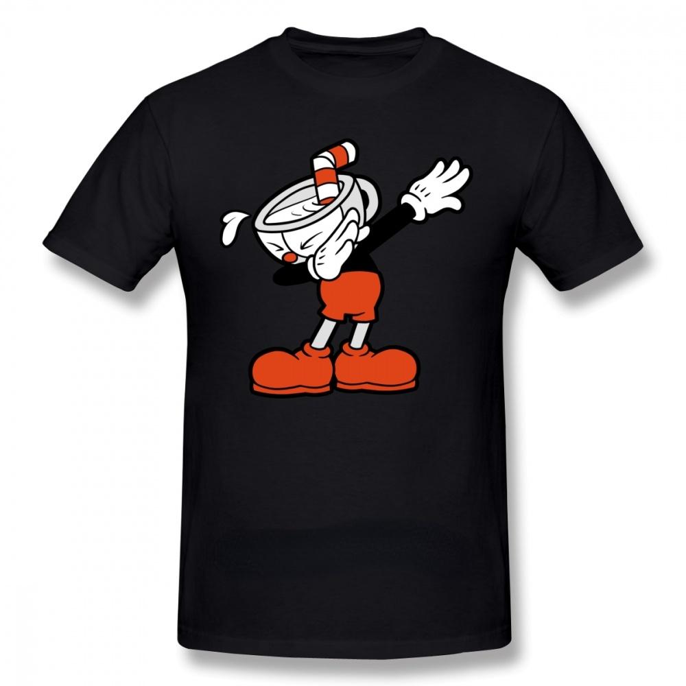 Man T Shirt Kawaii Cuphead Dab Graphic Tshirts Retro T Shirt Summer Beach Male Leisure Short-Sleeve Top Oversize Tee Ropa Hombre