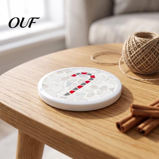 Creative Parent Child Interaction DIY Acrylic Coaster Making Kit, Christmas Theme Decorative Craft, Waterproof Drink Set Table Mat for Holiday