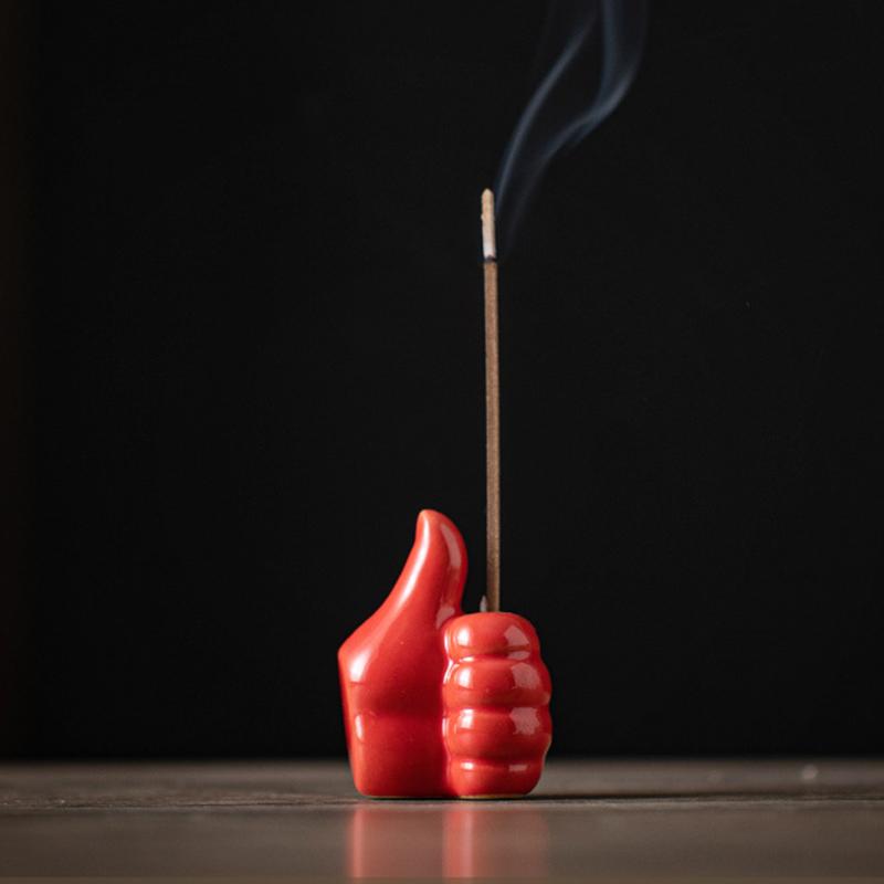 Ceramic Incense Stick Holder Stand Incense Burner Mini Gesture Shape Censer Office Tabletop Teahouse Home Crafts Decoration