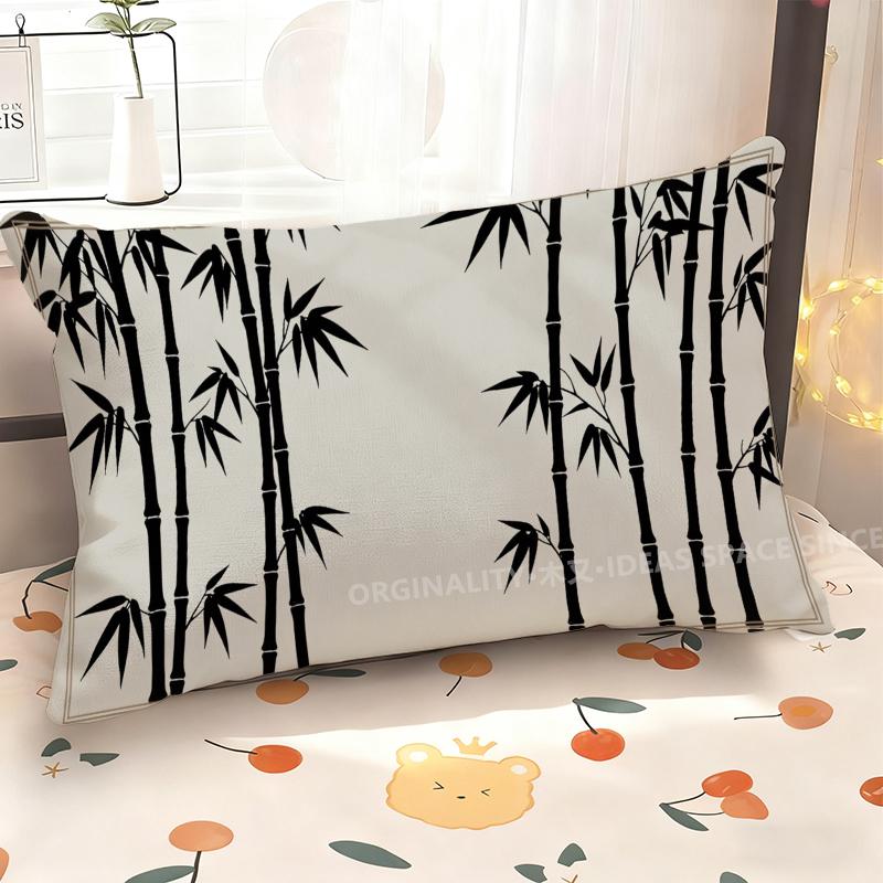 Bamboo Pattern Rectangle Pillowcase Suitable For Sofa Bedroom Car Pillow Cover Cushion Rectangular Back Cushion