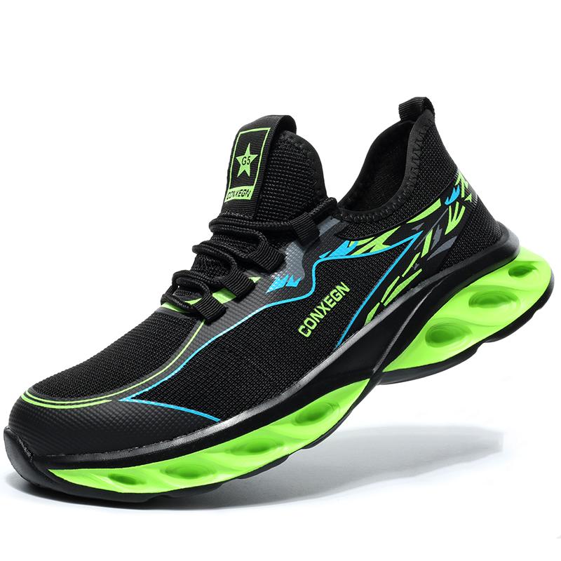 Men'S Sports Safety Shoes Anti Smashing Anti Piercing Work Shoes Steel Toe Protective Boots Indestructible Shoes Security Boots