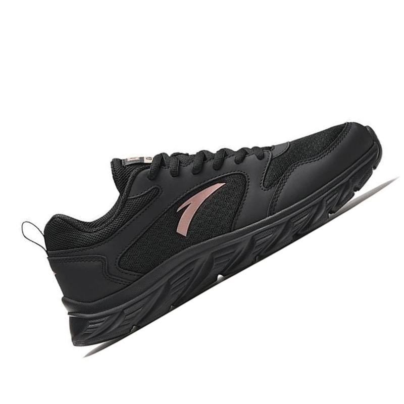 Anta Comfortable Shock Absorbing Wear Resistant Low Top Running Shoes Women Sneaker Black Pink 922515551-5