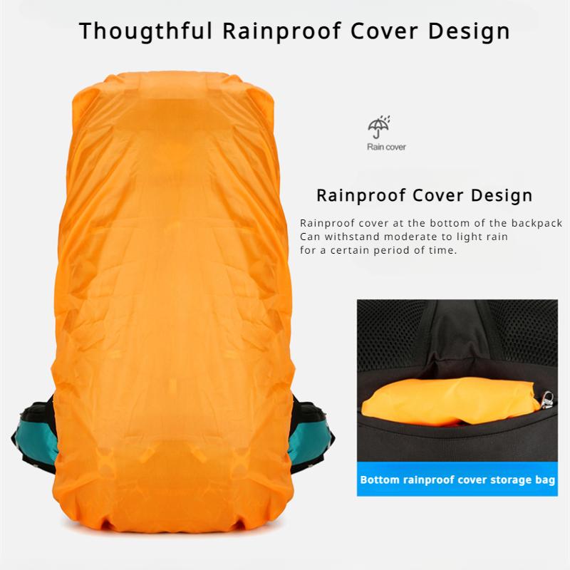 60L Outdoor-Bergsteigertasche mit großer Kapazität Hochwertiges Nylon Wasserdicht Verschleißfest Wandertourentasche Unisex Reise Camping Sportrucksack