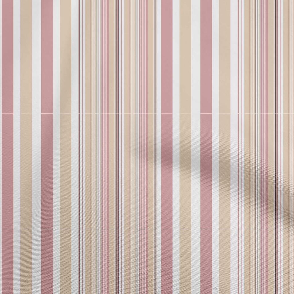 oneOone Cotton Flex Beige Fabric Stripes Dress Material Fabric Print Fabric By The Yard 40 Inch