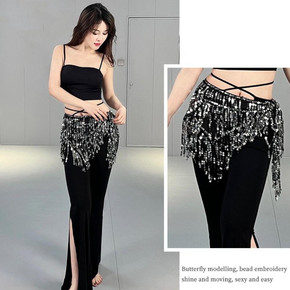Shiny Sequins Belly Dance Hip Scarf 4 Colors Belly Dance Belt Dance Skirt Waist Belts  For Girl