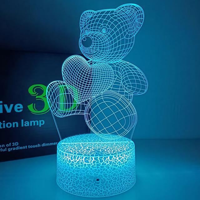 Romantic Love Led Night Lamp Heart-Shaped Night Light Room Decor Desk Ornament 3d Lamp Birthday Present Girlfriend Lovers Gift
