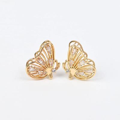 S925 Silver Needle Butterfly Zircon Earrings: Women's Fashion Stud Earrings