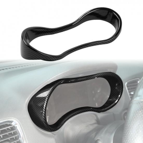 Carbon Fiber Dash Track Pack Gauge Bezel Cover Trim for Dodge Durango 2014-