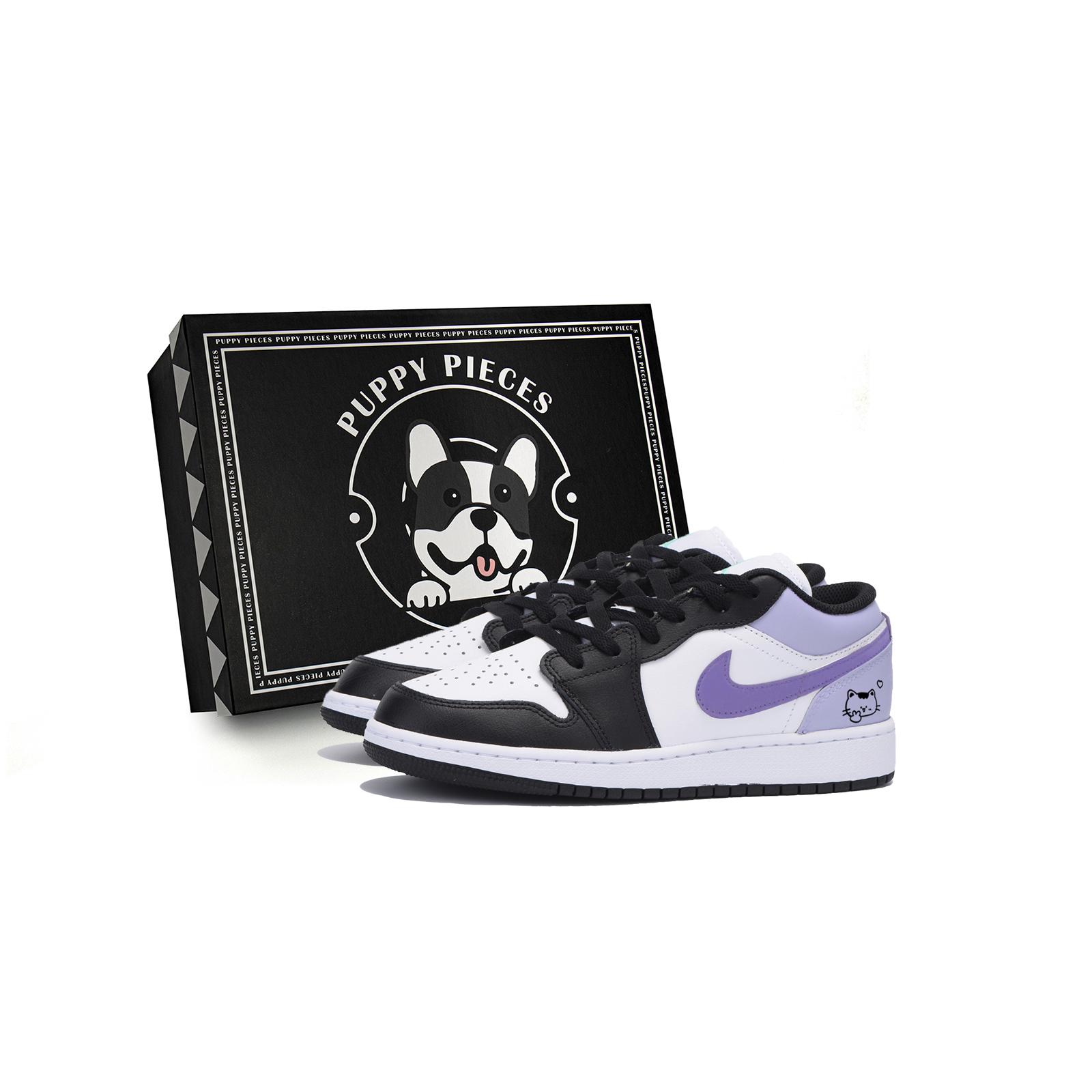 

Jordan Air Jordan 1 Slip Resistant Abrasion Resistant Low top Vintage Basketball Shoes Men s Purple 553558-131(Team85-S-BOX-A) 44