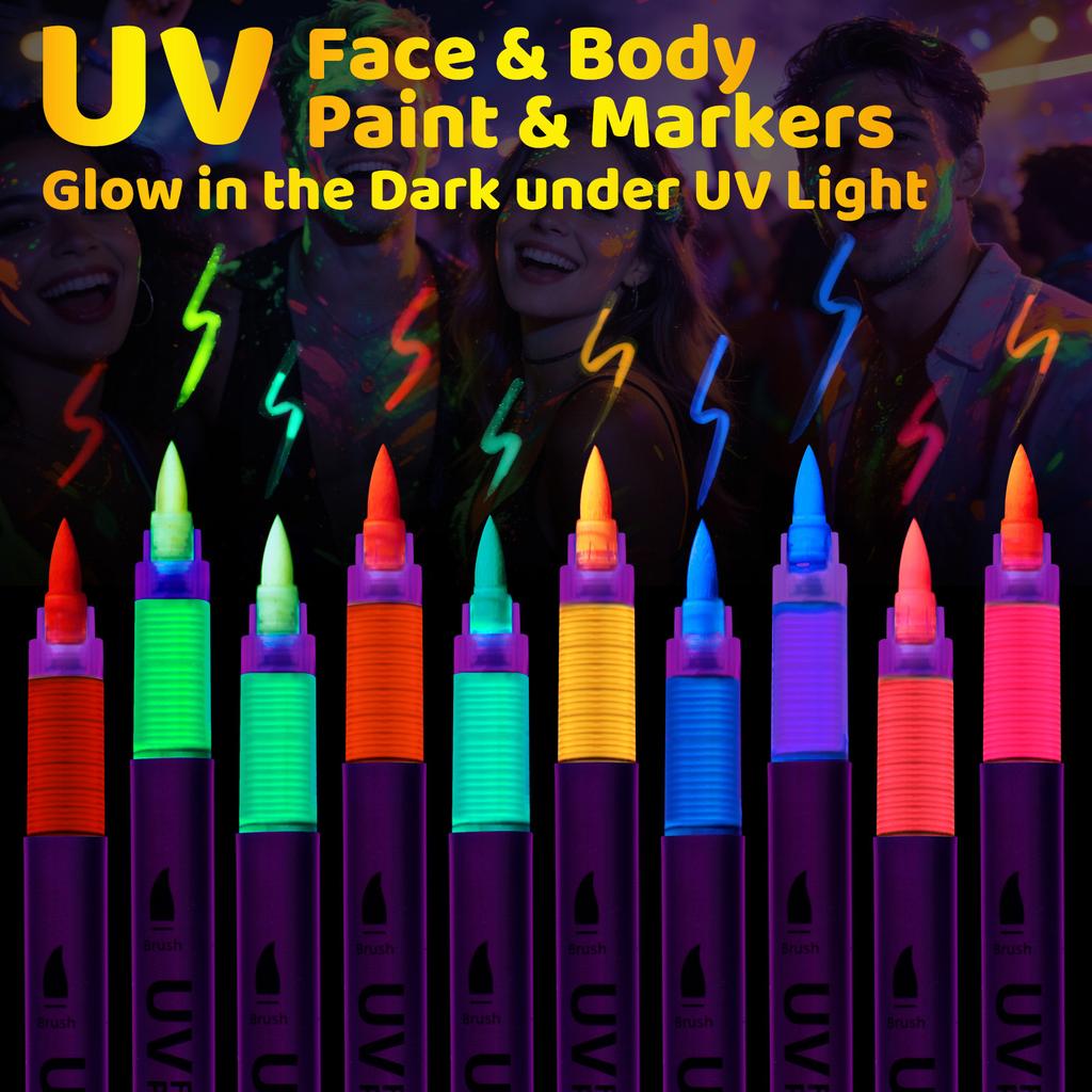 Luminous Body Painting Pen, Facial Pen, Washable Facial Pen, Festive Party Glow Pen,25ml