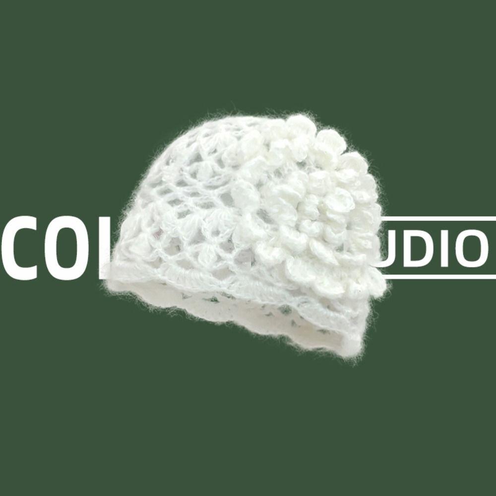 Hollow Out Crochet Hollow Flower Knitted Hat Warm Cap Knit Cap  Apparel Accessories