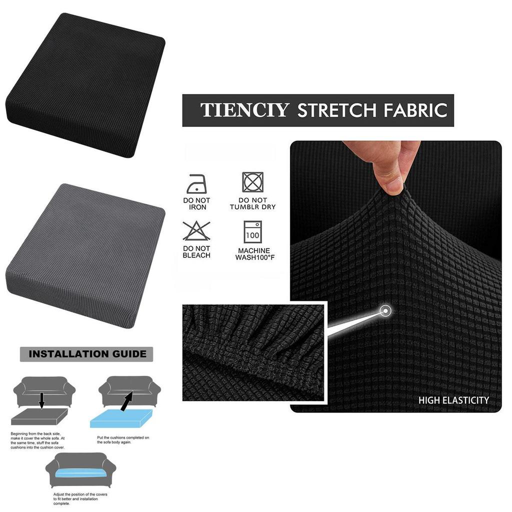 Stretchy Couch Seat Cushion Cover Excellent Fit Soft Hand-feeling Furniture Protector
