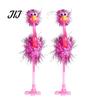 Cute Desk Decoration Pens Cartoon Ostrich Plastic Ballpoint Pens, Funny Freestanding Pen, 0.5mm Pen Tip, Plush Fluffy Ball Furry Writing for Students