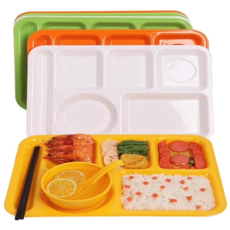 Six-Compartment Melamine Fast Food Tray