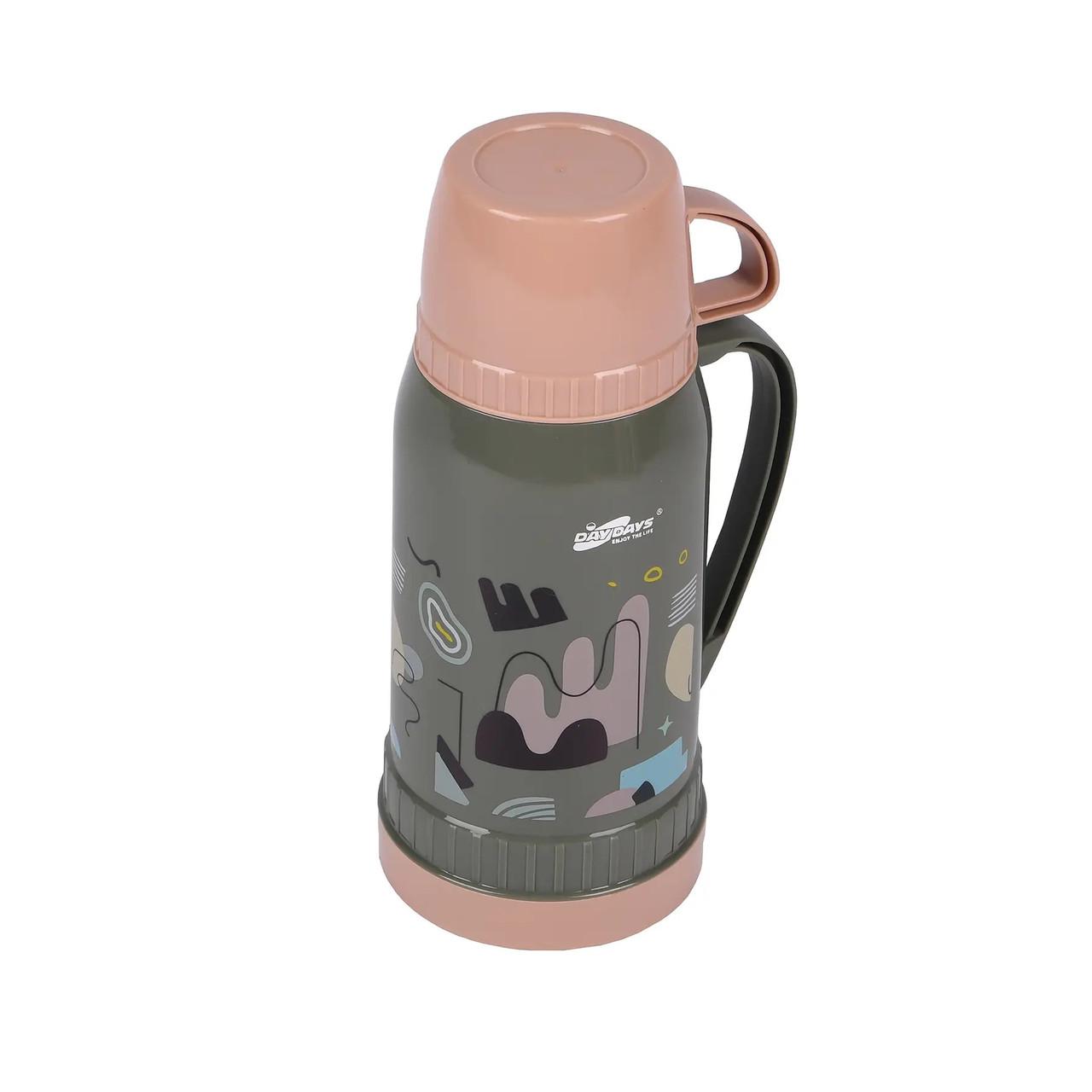 

Daydays children s thermos for drinks with handle and cup, 1 l, khaki with coffee