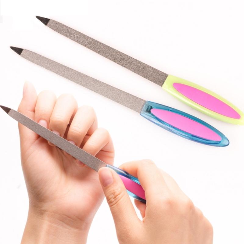 Double Sided Nail Art Buffers Stainless Steel Nail File Manicure Tools Manicure Files for Salon and Homes Easy to Use