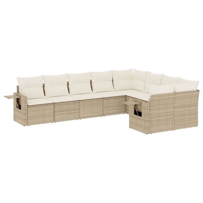 VidaXL Garden Lounge Set with Cushions 9 Pcs, Patio Sofas, Patio Furniture Set, Outdoor Furniture, Beige 3252975