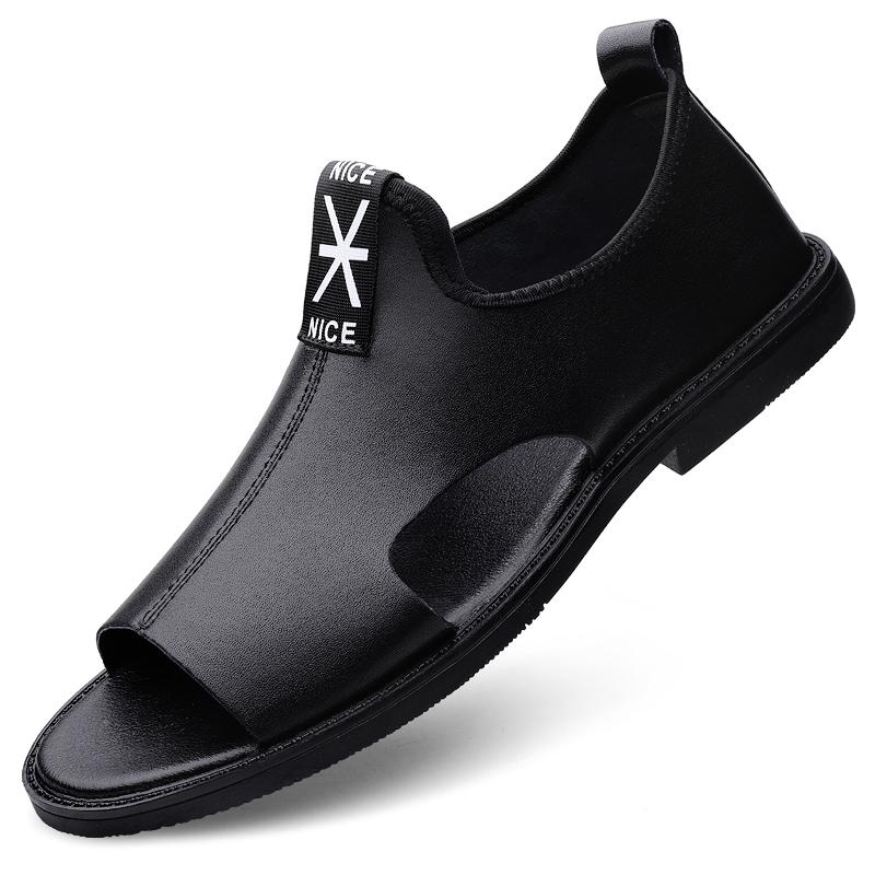 Men Black Shoes Sandals Sports and Leisure Leather Shoes for Men New Shoes 37-45