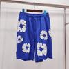 Mens Cotton Denim Tears Inspired Oversized Shorts With Floral Print Loose Fit Streetwear