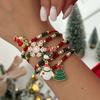 SHIXIN Cute Christmas Series Tree Snowflake Snowman Pendant Bracelet Set Women Adjustable Crystal Bead Chain Rope Chain Bracelet