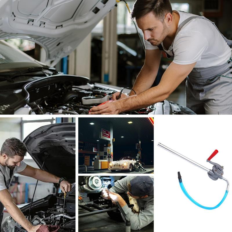 Hand Transfer Pump Small Manual Transmission Pump Aluminum Alloy Lightweight Automotive Engine Oil Extractor Hand Crank Portable