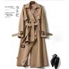 Long Trench-Coat Femme Automne Printemps Style Coréen Petite Taille Style Britannique Manteau Robe Genouillère Veste