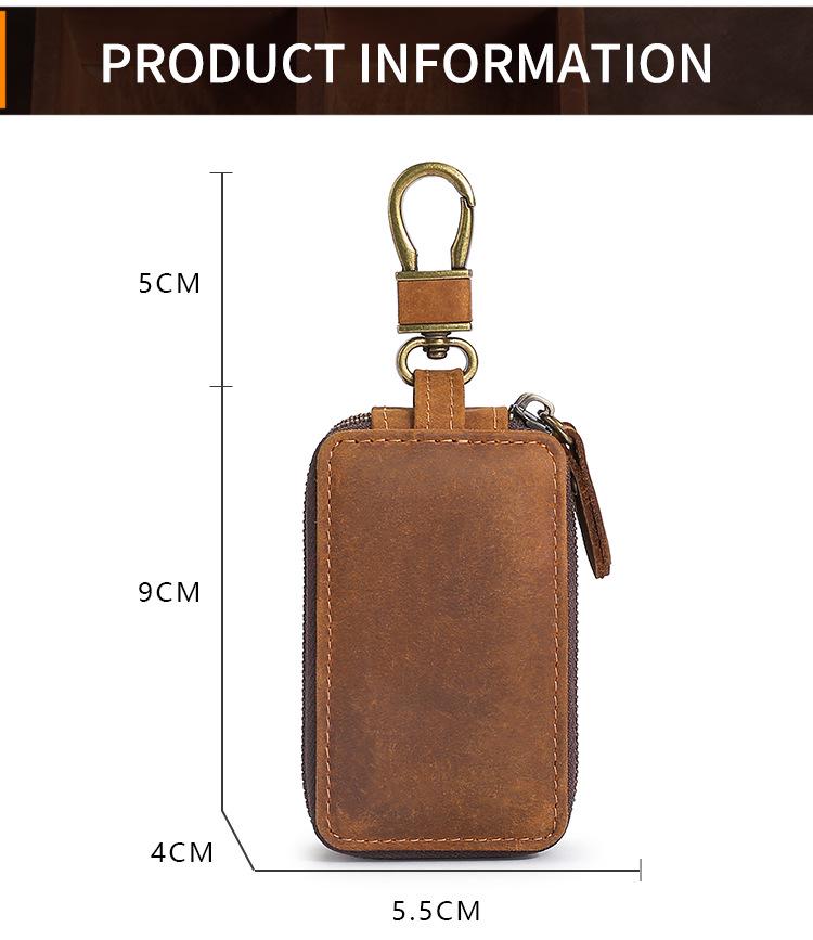 General Motors Multifunctional Leather Car Key Case with Dual Zippers