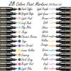 28 Oil Based Paint Markers - Oil Paint Pens Dual Tip (1mm Fine Tip + 5mm) | Waterproof & Permanent for Metal,Tire, Plastic, Wood