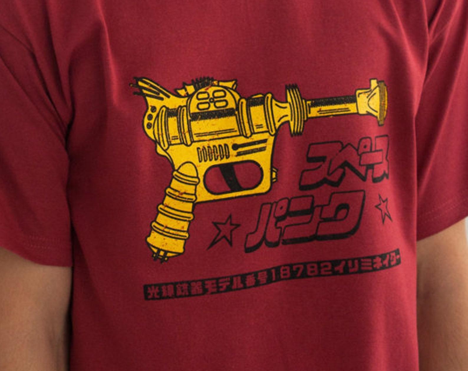 Japanese Space Punk T-Shirt, Retro Ray Gun Screen Print S