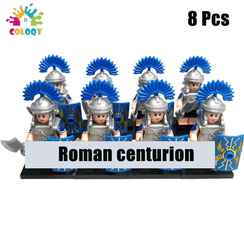 Kids Toys Roman Legion Building Blocks Medieval Knight Warhorse Cavalry Soldiers Figures Toys For Kids Christmas Gifts
