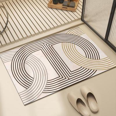 Tapis de bain à motif de lignes irrégulières à séchage rapide, antidérapant, résistant aux taches, paillasson d'entrée, accessoires de décoration intérieure