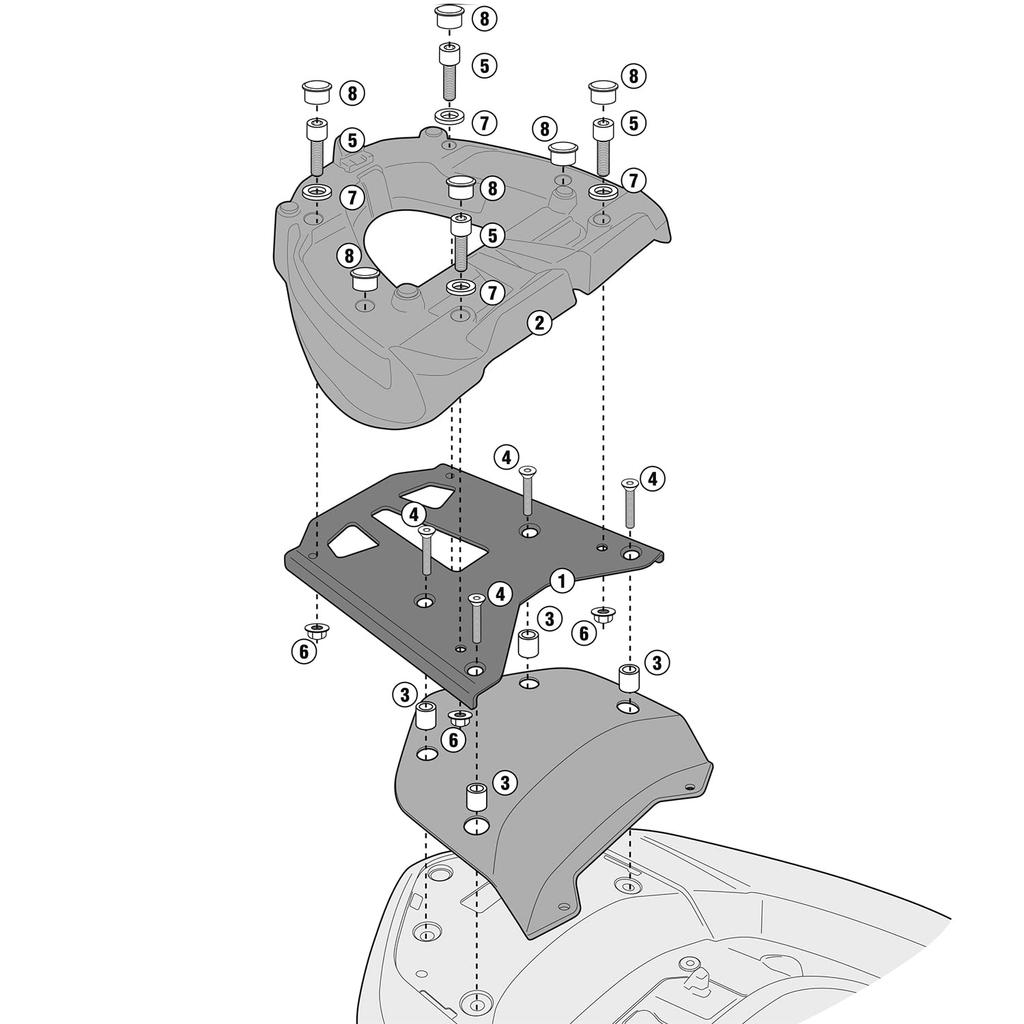 GIVI Motorcycle Top Case Fitting for Compatible with Forza Si SR1123MM 90592 Monolock, (2013-2017)