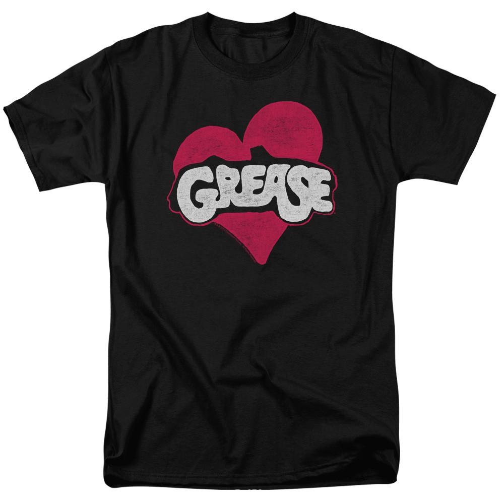 Grease - Heart - Adult Unisex Short Sleeve T-Shirt - Black M