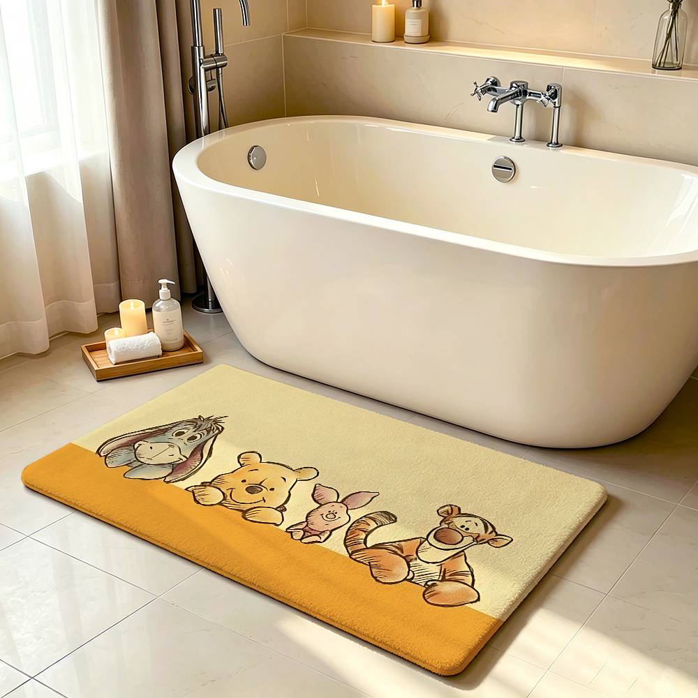 Classic Cartoon-W-wInnie The Pooh-S Kawaii Carpet Bathroom Anti-slip Mat Door Mat Home Decoration Mat Entrance Scratch-resistant