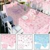 Pink Bow Tablecloth Birthday Party Decoration Kids Favors New Disposable Tablecloth Wedding Birthday Baby Shower Party Supplies