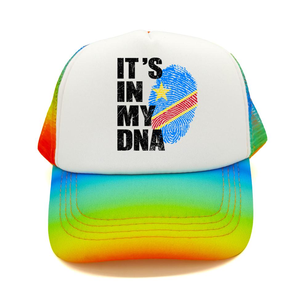 Democratic Congo Flag Trucker Hat Adjustable Mesh Baseball Cap Patriotic Congo Casual Sun Hats for Unisex Women