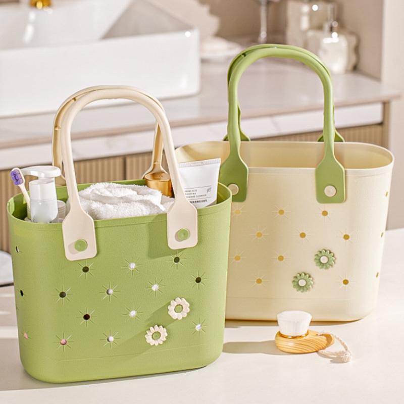 Simple Storage Bathroom Basket Household Portable Hollow Drain Storage Basket Student Dormitory Bathing Basket