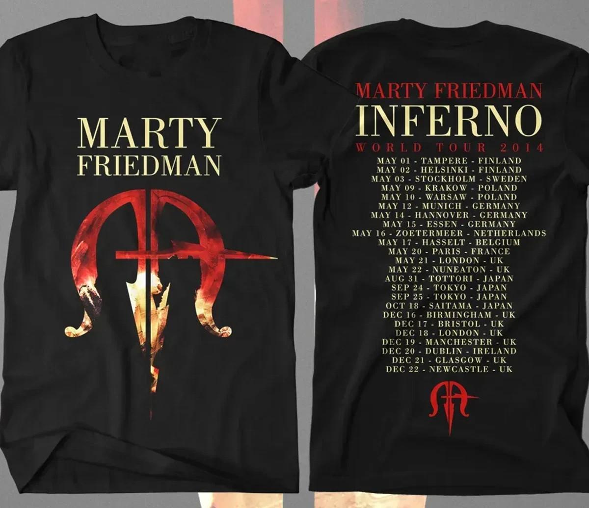 Футболка Marty Friedman World Tour 2 Sides, черная, унисекс, размеры S-5XL S разноцветный