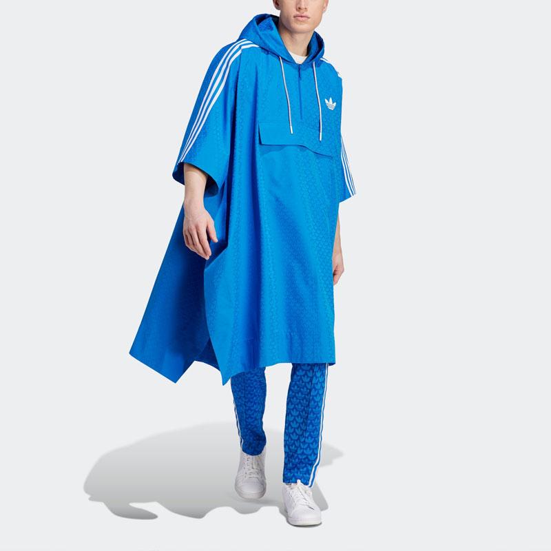 adidas Πρωτότυπα SS23 Adicolor 70s Ρετρό Σειρά Μονόγραμμα Πόντσο Ανδρικό Μπουφάν Φωτεινό-Μπλε IP6977